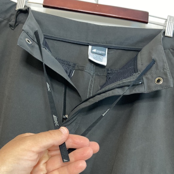 MEC Pants Mens 34 x 32 Gray Zip Pockets Straight Leg Drawcord Outdoor Camping - Picture 6 of 15